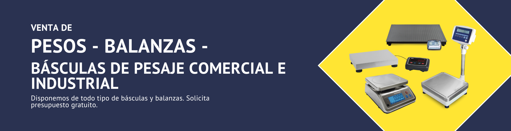 Venta de pesos, balanzas y básculas de pesaje comercial e industrial